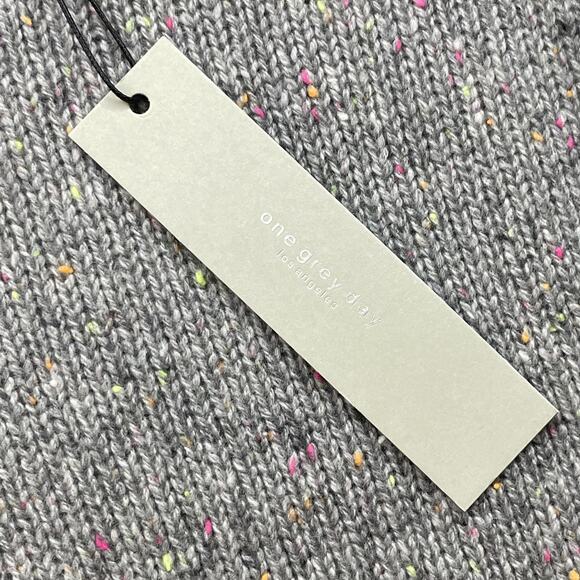 One Grey Day Sweater Womens Small Gray Lyle Cashmere Speckled Pullover Knit Cozy - Picture 6 of 11